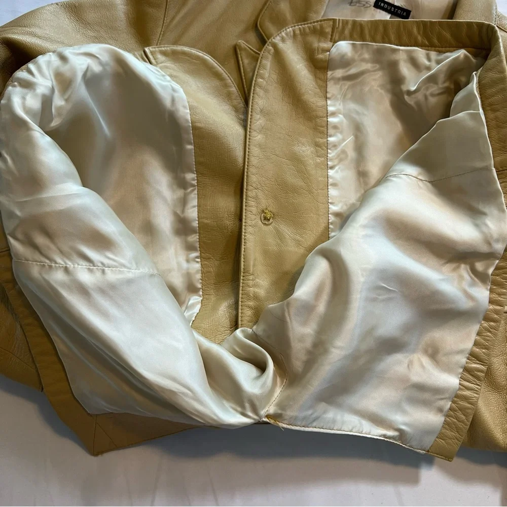 🎉HP🎉 Vintage Industria Soft Leather Utility Driving Coat Italy Jacket Size 46 - Picture 6 of 11